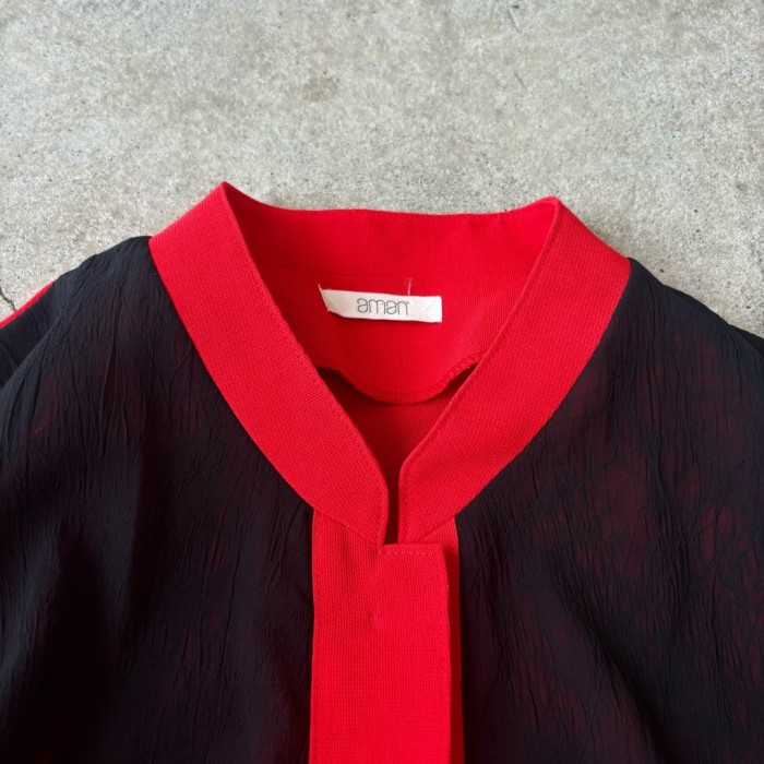 フリルブラウス 赤黒 レディース | Vintage.City 古着屋、古着コーデ情報を発信