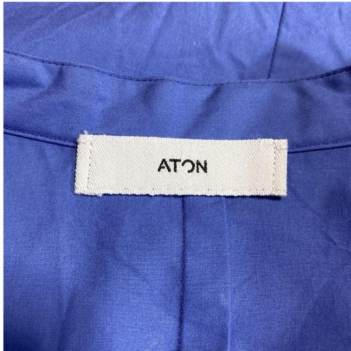 ATON band color shirt size 2 配送A　エイトン　バンドカラーシャツ　インディゴブルー | Vintage.City 古着屋、古着コーデ情報を発信