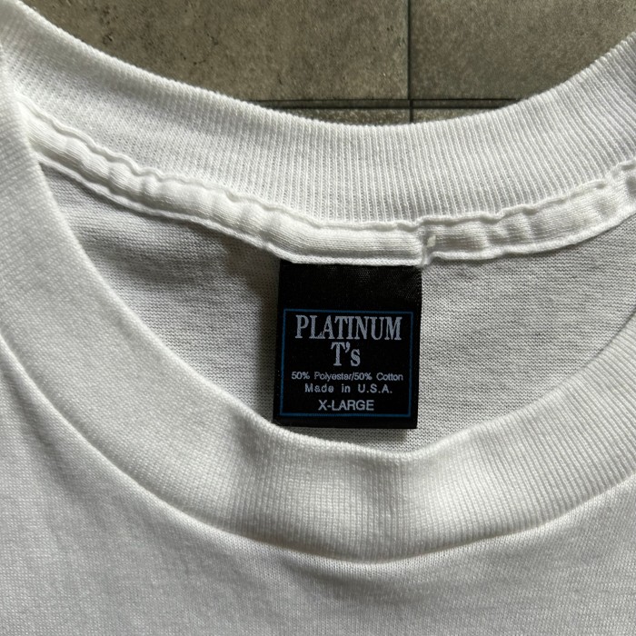 80s platinum カレッジロゴtシャツ USA製 ホワイト XL | Vintage.City 빈티지숍, 빈티지 코디 정보