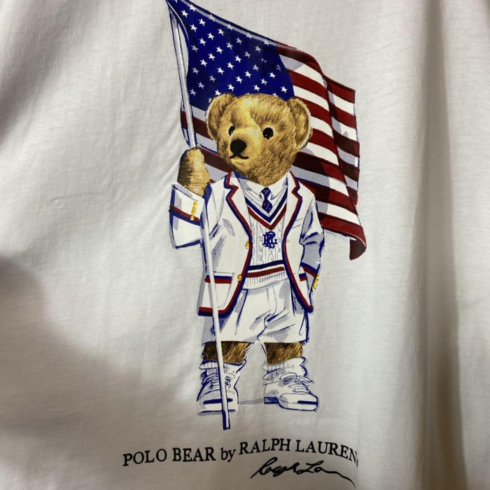 POLO RALPH LAUREN polo bear ringer T-shirt size L 配送A　ラルフローレン　星条旗　ポロベアリンガーTシャツ | Vintage.City 빈티지숍, 빈티지 코디 정보