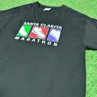 【Men's】00s Santa Clarita Marathon ブラック Tシャツ / Made In Mexico 古着 Vintage ヴィンテージ 黒 ティーシャツ T-shirt ダブルステッチ | Vintage.City 古着屋、古着コーデ情報を発信