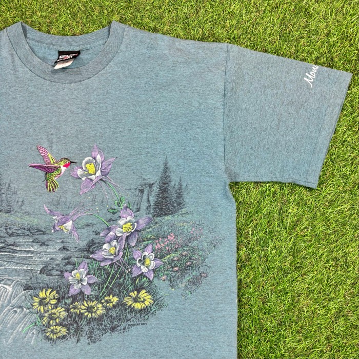 【Lady's】80s-90s 鳥 刺繍 フラワープリント Tシャツ / Made in USA アメリカ製 古着 Vintage ヴィンテージ | Vintage.City 빈티지숍, 빈티지 코디 정보