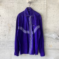 Blue-purple piping embroidery shirt | Vintage.City 古着屋、古着コーデ情報を発信