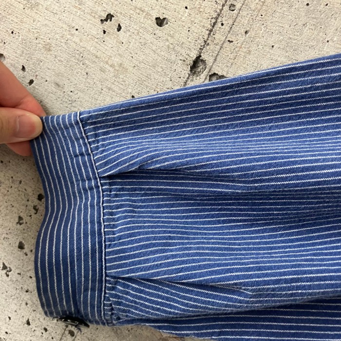 EU stripe stand collar shirt | Vintage.City 빈티지숍, 빈티지 코디 정보