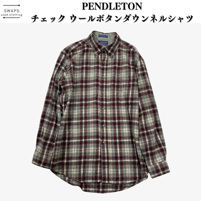 PENDLETON】チェックウールボタンダウンネルシャツ USA製 | Vintage.City
