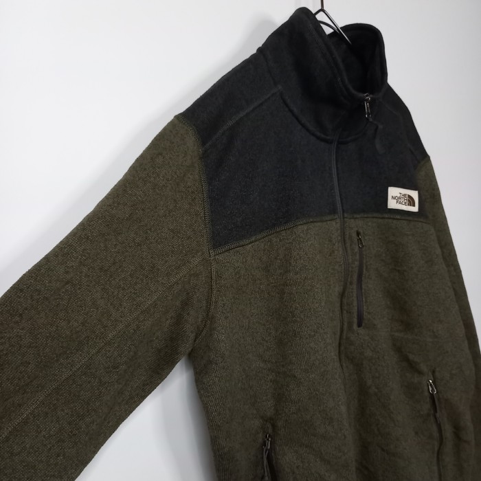 ノースフェイス　ジップアップ　セーター　ジャケット　フリース　裏ボア　カーキ　M | Vintage.City 빈티지숍, 빈티지 코디 정보