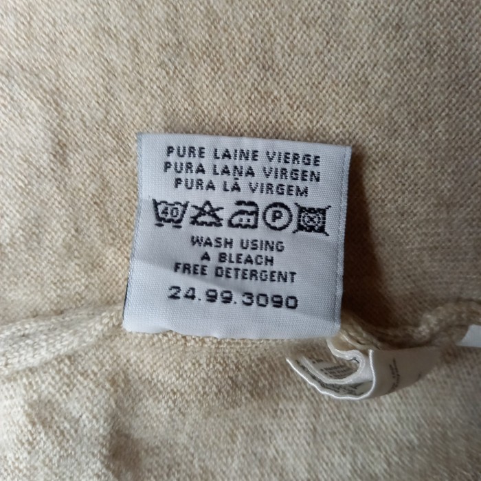 80s　ユーロラコステ　Vネック　ニット　セーター　長袖　刺繍　ベージュ　5 | Vintage.City 古着屋、古着コーデ情報を発信