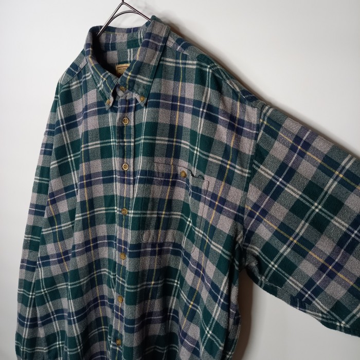 ウールリッチ　ライト　ネルシャツ　BDシャツ　長袖　チェック　グリーン　XL | Vintage.City 빈티지숍, 빈티지 코디 정보