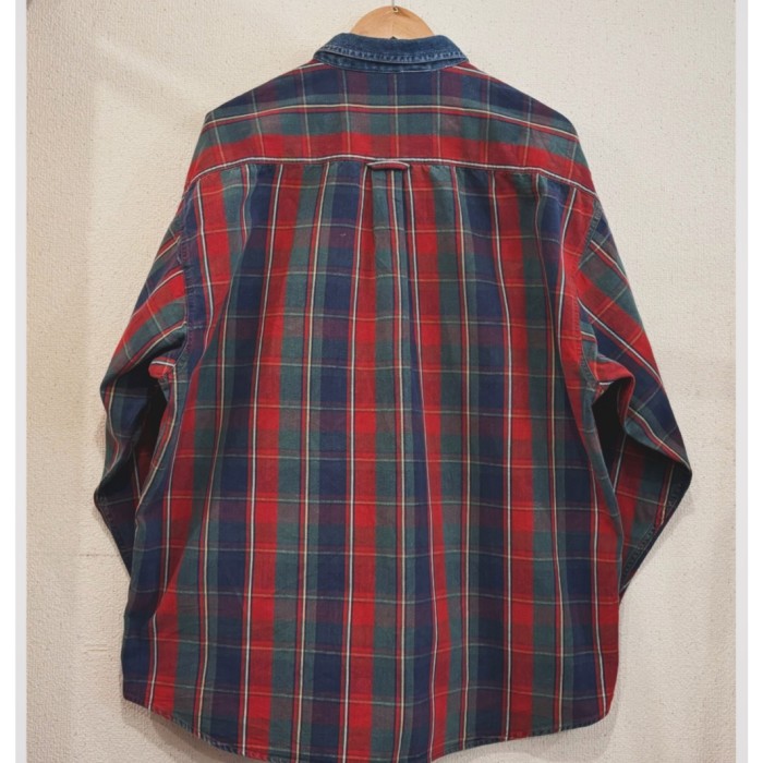 90s マルチカラー ボタンダウンシャツ タータンチェック デニム ビンテージ シャツ XL | Vintage.City 빈티지숍, 빈티지 코디 정보