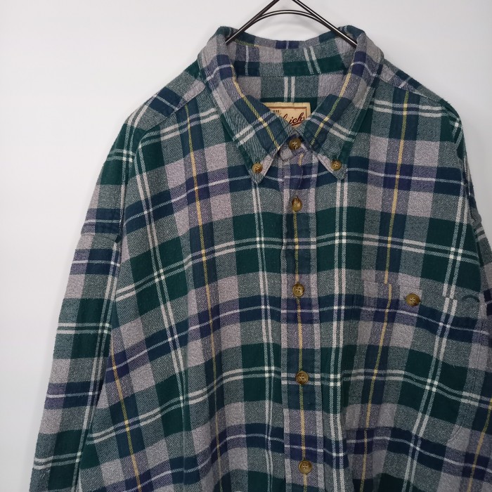 ウールリッチ　ライト　ネルシャツ　BDシャツ　長袖　チェック　グリーン　XL | Vintage.City 古着屋、古着コーデ情報を発信