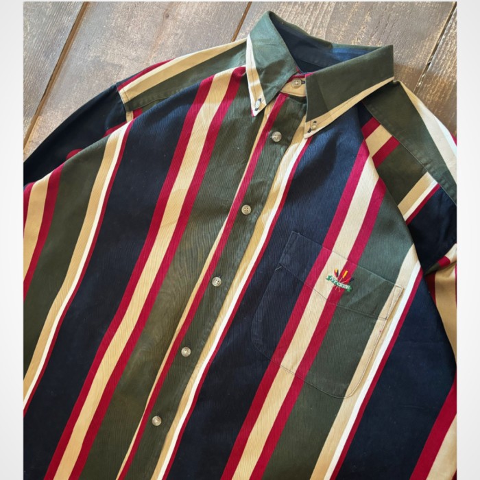90s マルチカラー IVY CREW  ボタンダウンシャツ ストライプ ヴィンテージ シャツ L | Vintage.City 古着屋、古着コーデ情報を発信