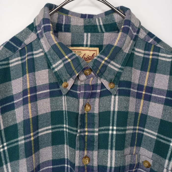 ウールリッチ　ライト　ネルシャツ　BDシャツ　長袖　チェック　グリーン　XL | Vintage.City 빈티지숍, 빈티지 코디 정보