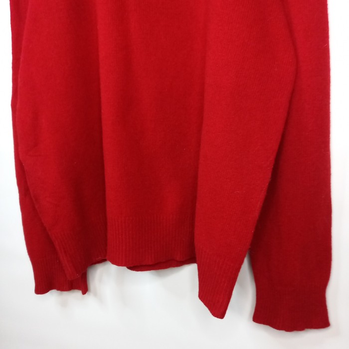 ラルフローレン　Vネック　ニット　セーター　ハイゲージ　薄手　刺繍　レッド　M/M | Vintage.City 古着屋、古着コーデ情報を発信