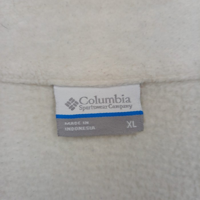 コロンビア　ジップアップ　フリース　ジャケット　ブルゾン　刺繍ロゴ　ホワイト　XL | Vintage.City 빈티지숍, 빈티지 코디 정보