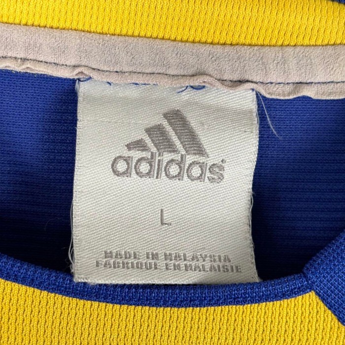 古着 00s adidas ゲームシャツ サッカー 刺繍ロゴ ライン ブルー L | Vintage.City 古着屋、古着コーデ情報を発信