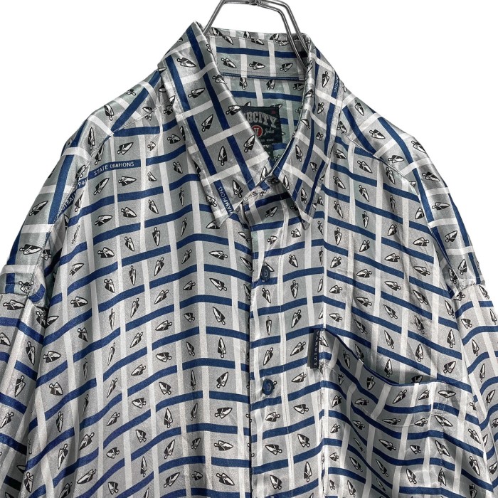 90-00s VARCITY L/S satin fabric all pattern shirt | Vintage.City 古着屋、古着コーデ情報を発信