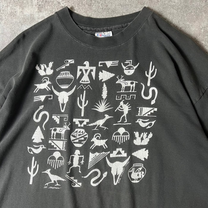 雰囲気系 80s ネイティブ アメリカン アート プリント 半袖 Tシャツ XL / 80年代 アメリカ製 ビンテージ サンダーバード シングル | Vintage.City 古着屋、古着コーデ情報を発信