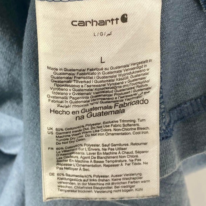 古着 Carhartt Tシャツ センターロゴ 刺繍ロゴ くすみブルー L | Vintage.City 古着屋、古着コーデ情報を発信