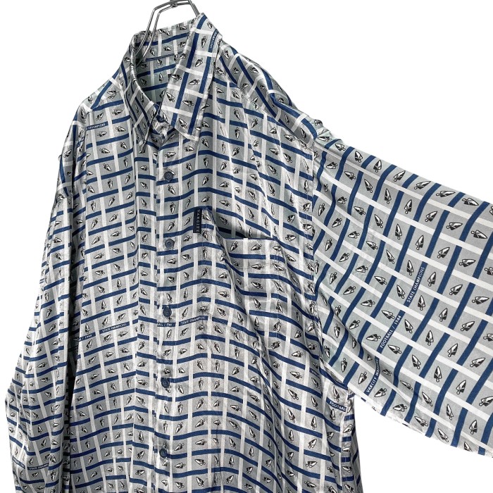 90-00s VARCITY L/S satin fabric all pattern shirt | Vintage.City Vintage Shops, Vintage Fashion Trends