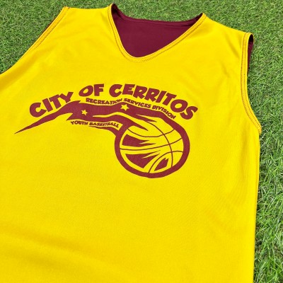 【Unisex】CITY OF CERRITOS リバーシブル ユニフォーム タンクトップ ベスト / Made In USA アメリカ製 古着 黄色 赤 イエロー レッド バスケットボール | Vintage.City 빈티지숍, 빈티지 코디 정보