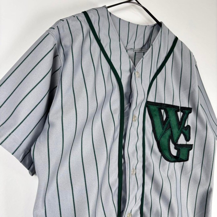 古着 90s USA製 ベースボールシャツ 半袖 ワッペン グレー グリーン M | Vintage.City 古着屋、古着コーデ情報を発信
