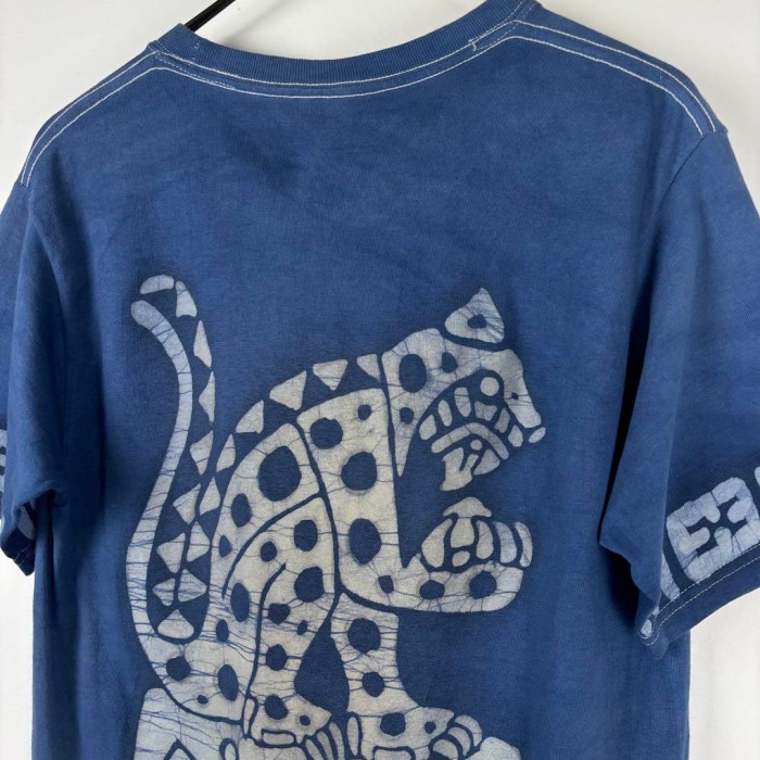 古着 一点物 Tシャツ 古代マヤ マヤ文明 ハンドメイド アート ブルー S | Vintage.City 古着屋、古着コーデ情報を発信