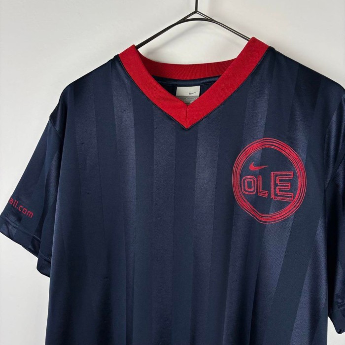 古着 00s NIKE ゲームシャツ 半袖 サッカー ストライプ ネイビー L | Vintage.City 빈티지숍, 빈티지 코디 정보