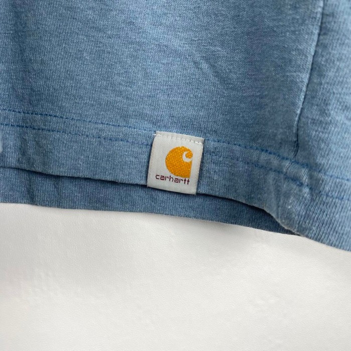 古着 Carhartt Tシャツ センターロゴ 刺繍ロゴ くすみブルー L | Vintage.City 古着屋、古着コーデ情報を発信