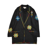 Vintage Embroidery Linen Tailored Jacket | Vintage.City 古着屋、古着コーデ情報を発信