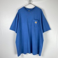 古着 Carhartt Tシャツ 刺繍ロゴ ポケット 厚手 ブルー XL | Vintage.City 빈티지숍, 빈티지 코디 정보
