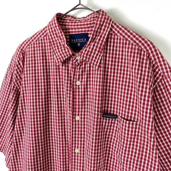 古着 90s NAUTICA シャツ 半袖 チェック ギンガム 赤白 L | Vintage.City 古着屋、古着コーデ情報を発信