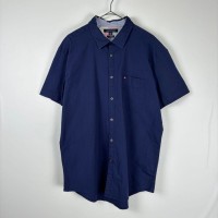 古着 トミーヒルフィガー シャツ 半袖 ワンポイント フラッグ ネイビー XL | Vintage.City 古着屋、古着コーデ情報を発信