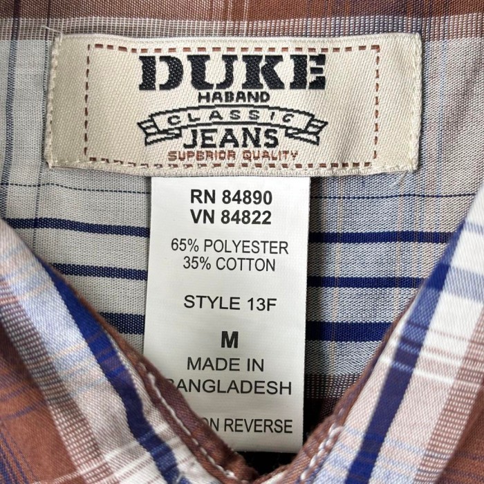 USA古着 DUKE シャツ 半袖 ウエスタン オンブレチェック ブラウン M | Vintage.City 빈티지숍, 빈티지 코디 정보