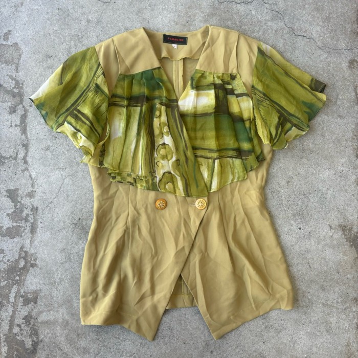 ジャケット 半袖 フリル グリーン 緑 | Vintage.City 빈티지숍, 빈티지 코디 정보