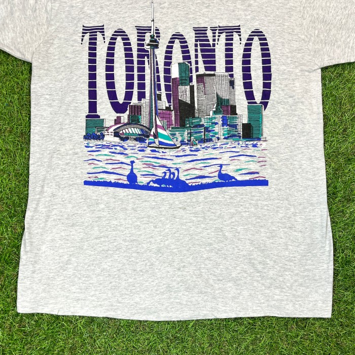 【Men's】90s TRONTO グレー イラスト Tシャツ / Made In Canada Vintage ヴィンテージ 古着 半袖 ティーシャツ T-Shirts | Vintage.City 빈티지숍, 빈티지 코디 정보