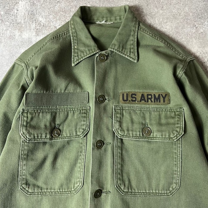 60s US ARMY OG-107 コットン サテン ユーティリティ シャツ 3rd 筒袖 / 60年代 ビンテージ ミリタリー ジャケット | Vintage.City 古着屋、古着コーデ情報を発信