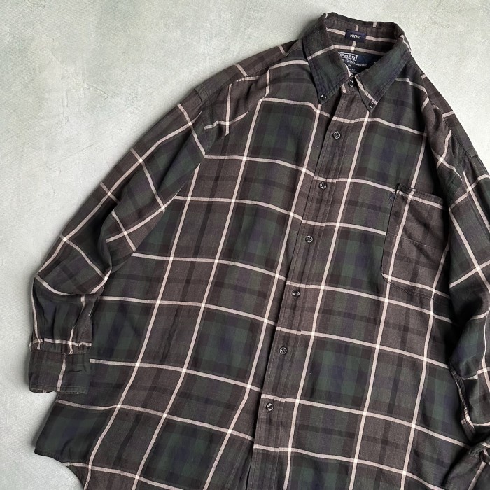 Ralph Lauren　ラルフローレン　BLAKE　チェックシャツ　長袖シャツ　黒　紺　緑 | Vintage.City 古着屋、古着コーデ情報を発信