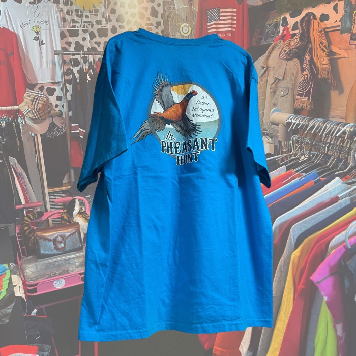 オーバーサイズ　Tシャツ ターコイズブルー　バード　アニマル | Vintage.City 빈티지숍, 빈티지 코디 정보