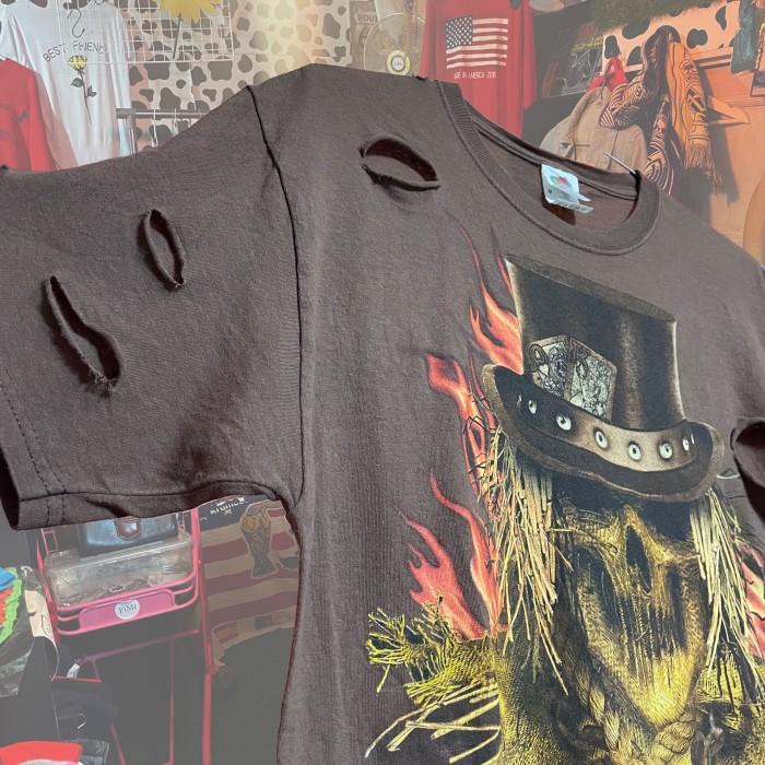 ドクロ　スカル　ロック　ダメージ加工　Tシャツ　フルーツオブザルーム | Vintage.City 빈티지숍, 빈티지 코디 정보