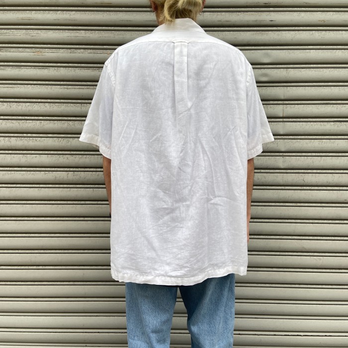 Ralphlauren CURHAM オープンカラーシャツ 白 L リネン | Vintage.City 古着屋、古着コーデ情報を発信
