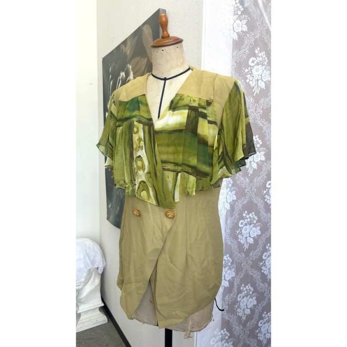 ジャケット 半袖 フリル グリーン 緑 | Vintage.City 古着屋、古着コーデ情報を発信