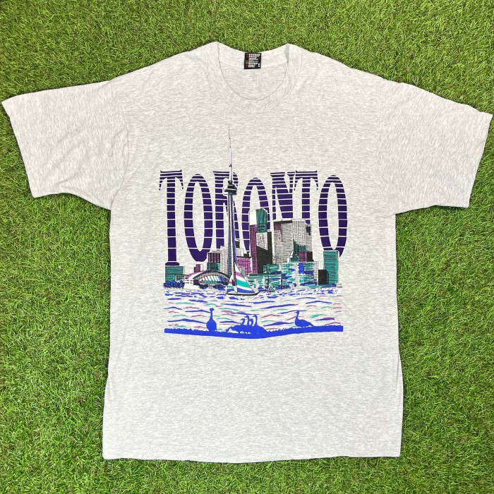 【Men's】90s TRONTO グレー イラスト Tシャツ / Made In Canada Vintage ヴィンテージ 古着 半袖 ティーシャツ T-Shirts | Vintage.City 빈티지숍, 빈티지 코디 정보