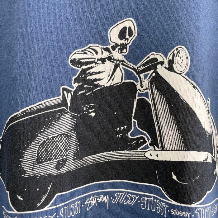 STUSSY bike skull T-shirt size M 配送C ステューシー　バイク乗りスカル　プリントTシャツ　ストリート | Vintage.City 古着屋、古着コーデ情報を発信