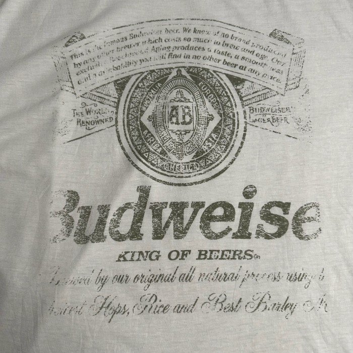 Budwiser　バドワイザー　お酒　リンガーTシャツ　白　チャコール | Vintage.City 古着屋、古着コーデ情報を発信