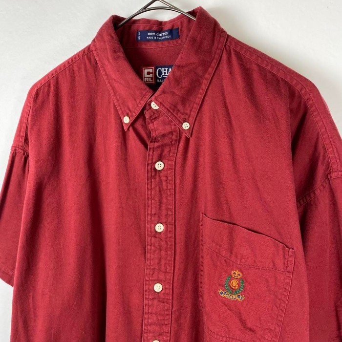 古着 90s CHAPS ラルフローレン シャツ 半袖 ワンポイント レッド L | Vintage.City 古着屋、古着コーデ情報を発信