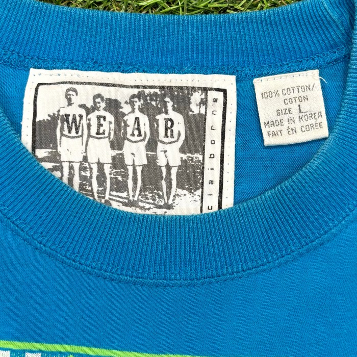 【Men's】90s ネイティブ ボーダー 半袖 Tシャツ / Vintage ヴィンテージ 古着 T-Shirts ティーシャツ 青 ブルー | Vintage.City 빈티지숍, 빈티지 코디 정보