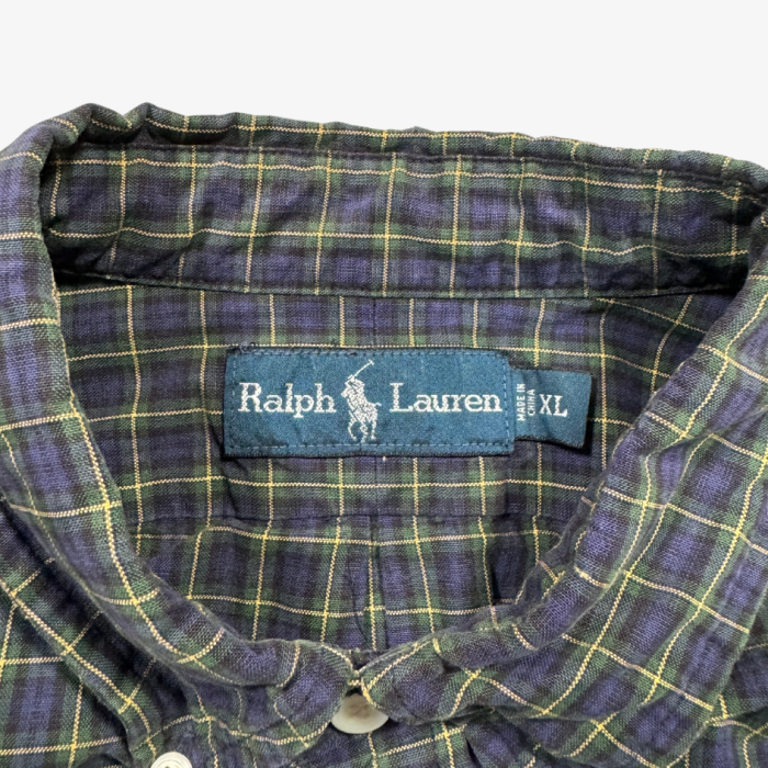 【Ralph Lauren】ビッグサイズ ボタンダウン ダークチェックシャツ | Vintage.City 古着屋、古着コーデ情報を発信