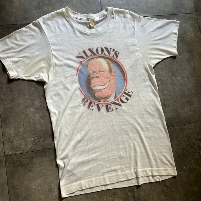 70s フルーツオブザルーム tシャツ USA製 ホワイト M ニクソン大統領 | Vintage.City 古着屋、古着コーデ情報を発信
