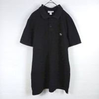 フレンチラコステ　ポロシャツ　半袖　刺繍ロゴ　シェルボタン　ブラック　L | Vintage.City 古着屋、古着コーデ情報を発信