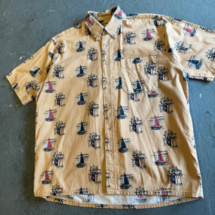 NATURAL ISSUE ナチュラルイッシュー cotton tortal patterned S/S shirts コットン総柄半袖シャツ | Vintage.City 빈티지숍, 빈티지 코디 정보